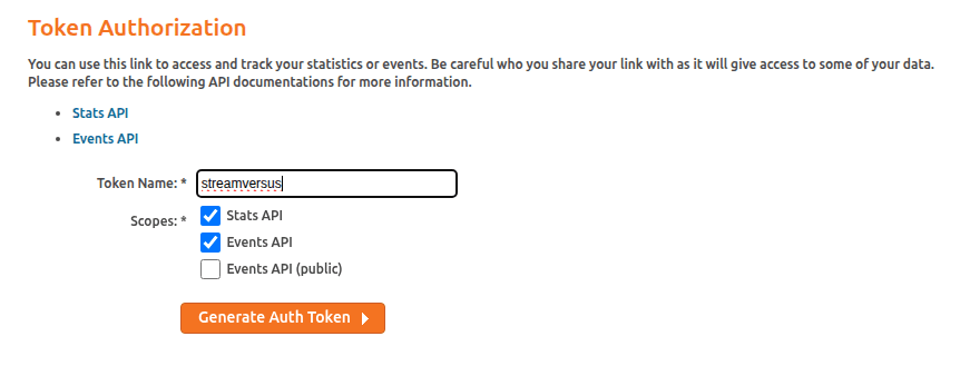 Create a Chaturbate Events API token